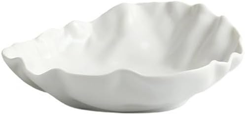 Creative 6-Inch Ceramic Appetizer Plates - Unique White Fruit Salad & Breakfast Bowls - Stylish Dinner Plates for Home Use - Set of 8 Special-Shaped Dish