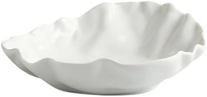 Creative 6-Inch Ceramic Appetizer Plates - Unique White Fruit Salad & Breakfast Bowls - Stylish Dinner Plates for Home Use - Set of 8 Special-Shaped Dish