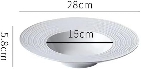 SONGCHAO Party Supplies Creative White Ceramic Plate Round Style Household Kitchen Dishes Dinner Plates Dish Plates Salad Plates Dessert Tray Party Plates (Color : 1pcs-11 inch)