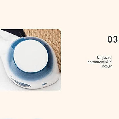 Appetizer Bowls 5.41Oz Sauce Dish Fish Shape Dip Bowl Set Ceramic Soy Sauce with Handle Sushi Dipping Bowls Ketchup Salad Appetizer Plates Serving Dishes Bowls(Set of 4) Salad Bowls ( Size : 4.92x3.15