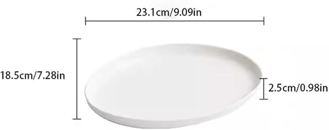 SONGCHAO Party Supplies Ceramic Plate, Light Luxury Steamed Fish Plate, Household Oval Plate, Artistic Conception Dish, Tableware, Dinner Plate Party Plates (Size : Small)