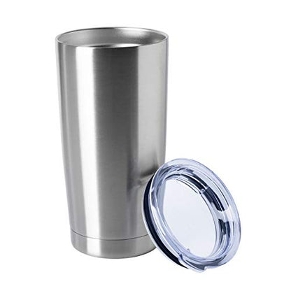 20oz Tumblers Bulk Stainless Steel Cups with Lid Double Wall Vacuum Insulated Coffee Mugs for Cold & Hot Drinks Pack (Stainless Steel-A / 1 Count (Pack of 1))