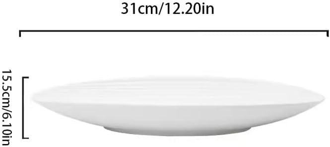 SONGCHAO Party Supplies Household Large Oval Steamed Fish Plate Ceramic Dinner Plate Restaurant Appetizer Plate Steak Plate Pasta Plate Party Plates (Color : 31cm)