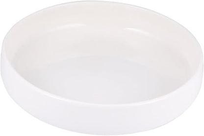 Healifty Ceramic Food Plate Convenient Multi Function Dish for Western Cuisine for Appetizers Desserts and Steaks Elegant Tableware for Home Restaurants and Parties Bright White Design
