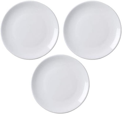Porcelain Appetizer Plates Set of 3, 5 Inch White Dessert Salad Plates, Small Dinner Plates for Sides Snack Sauce, Kitchen Ceramic Serving Dishes