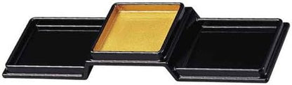 Serving Device Fuji 3-Piece Appetizer Plate, Black Kanema, Machine Washable, 10.0 x 3.1 x 1.4 inches (25.5 x 8 x 3.5 cm), Heat Resistant ABS Resin, Dishwasher Safe (7-621-1), For Restaurants, Inns,