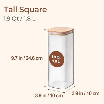 Glass Storage Containers with Lids 1.9 Qt (1.9 qt x 3)
