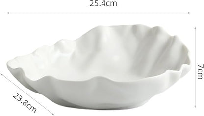 Creative 6-Inch Ceramic Appetizer Plates - Unique White Fruit Salad & Breakfast Bowls - Stylish Dinner Plates for Home Use - Set of 8 Special-Shaped Dish