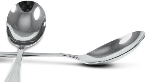 SET OF TWO (2) - Elegant Regency Line Tabletop Flatware Serving Spoon, Serving Utensil, Buffet Banquet Serving Spoons, 18/8 Gauge Mirror-Polished Stainless Steel
