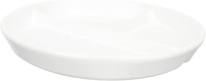 OUNONA Japanese Hand-painted Ceramic Divided Plate 3-Compartment Design Food Serving Dish for Healthy Meals Individual Portion Control for Breakfast Lunch Dinner for Home Use