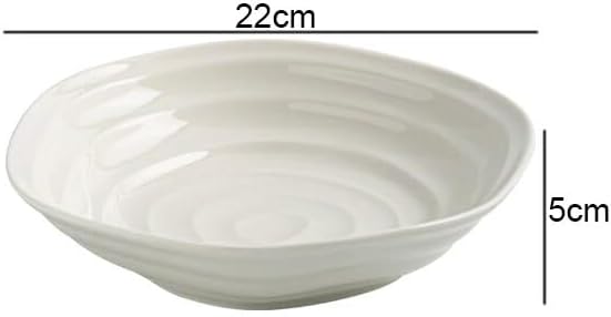 SONGCHAO Party Supplies Dish Plates Ceramic Fruit Salad Plates Irregular Shape Dinner Plates Restaurant Solid Color Tableware Ramen Noodle Bowls Soup Bowls Party Plates (Color : 8.6 inch)