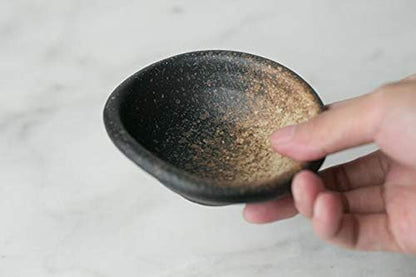 Colias Wing 3.5 Inch Retro Style Black&White Stylish Design Multipurpose Porcelain Side Dish Bowl Seasoning Dishes Soy Dipping Sauce Dishes-Set of 5