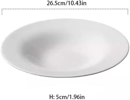 SONGCHAO Party Supplies Simple Tall Soup Plate Hotel Club Cooking Plate Tableware Chinese Dinner Plate Ceramic Deep Soup Plate Party Plates (Size : Small)