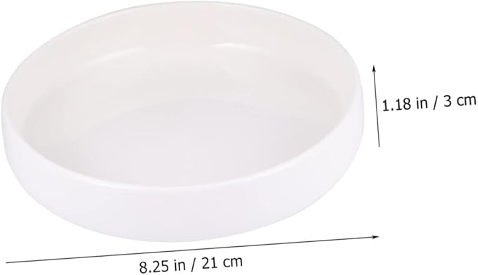 Healifty Ceramic Food Plate Convenient Multi Function Dish for Western Cuisine for Appetizers Desserts and Steaks Elegant Tableware for Home Restaurants and Parties Bright White Design
