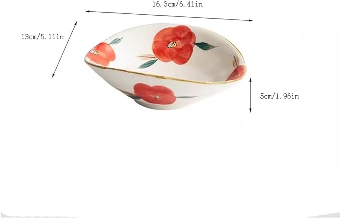 Dessert Plates Seasoning Dipping Side Dish Bowl Japanese Style Particularly Beautiful Salad Dessert Bowl Ceramic Restaurant Hotel Tableware Appetizer Plates Snack Tray(D)