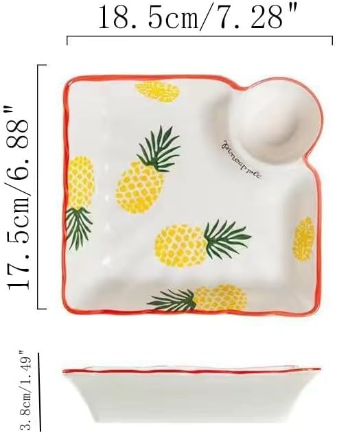 Multi Purpose Appetizer Ceramic Tray Vinegar Bowl Elegant Sushi Cookie Serving Dishes Dipping Sauce Plate for Dumplings French Fries Snacks Homes Restaurants Design Sense Souvenirs