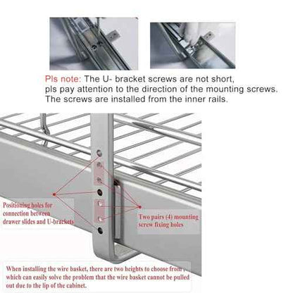 2 Tier Pull Out Cabinet Organizer (Chrome / 11" W X 21" D)