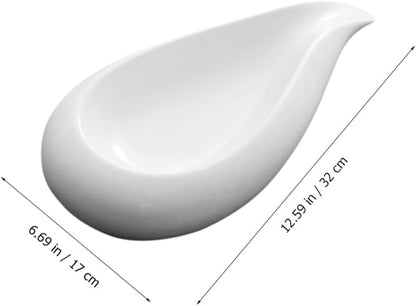 Zerodeko Ceramic Appetizer Plate Irregular Food Serving Dish for Fruits Snacks Desserts Easy to Clean Ceramic Display Plate for Home Party Restaurant Use