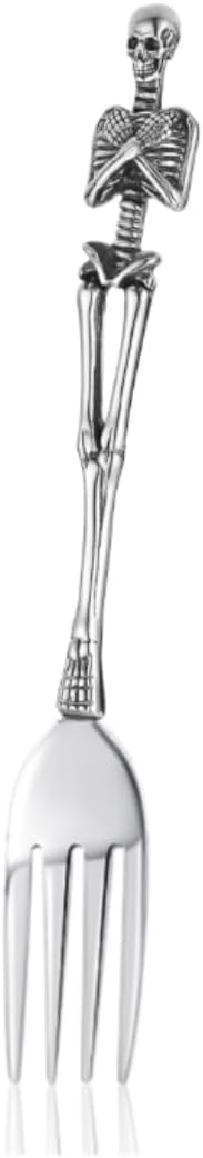 Skeleton Skull Stainless Steel Fork Flatware Tableware Design Modern Look Great Gifts For Halloween Easter and Christmas (Fork)