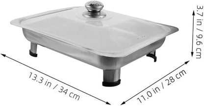 Veemoon Buffet Serving Tray with Lid Chafing Dish for Catering Food Serving Tray for Parties Gatherings and Events