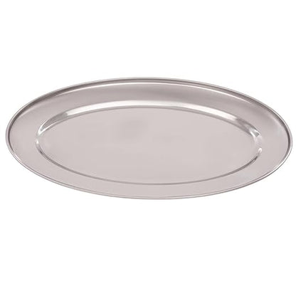 Olympia Oval Serving Tray with Wide Raised Rim Made of Stainless Steel - 350mm