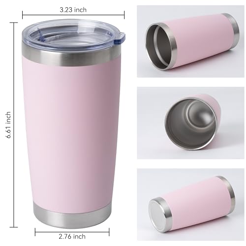 20oz Stainless Steel Tumblers Bulk (Light Pink-A / 4 Count (Pack of 1))