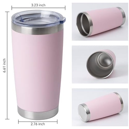 20oz Stainless Steel Tumblers Bulk (Light Pink-A / 4 Count (Pack of 1))