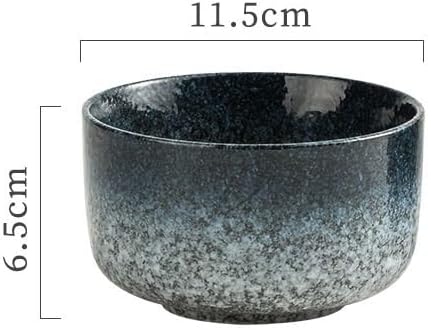 Kitchen Plates Ceramic Bowls, Japanese Soup Bowls, Commercial Retro Noodle Bowls, Salad Bowls Restaurant Plates(C)