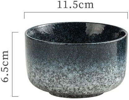 Kitchen Plates Ceramic Bowls, Japanese Soup Bowls, Commercial Retro Noodle Bowls, Salad Bowls Restaurant Plates(C)