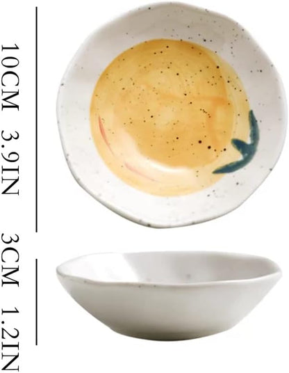 Dipping Sauce Bowls Appetizer Bowls Orange Pattern Small Plate Dipping Sauce Plate Household Sauce Plate Tableware Snack Plate Small Bowl Sauce Plate Plate Ceramic Dip Bowls Dipping Sauce Bowls