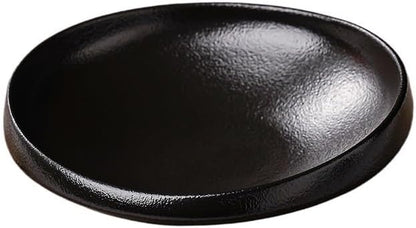 Plates Simple Ceramic Plate Salad Plate Irregular Deep Plate Home Cold Dish Plate Western Food Platter Dinner Plates(B,Large)
