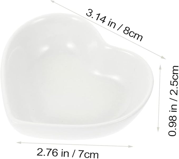 6pcs Heart Shaped Plate Sauce Container Serving Bowl Ceramic Appetizer Dishes Dessert Dish Bowl Seasoning Dishes Sushi Appetizer Plate Ceramics Dipping Sauce Bowl Purple re-usable (Color : Pur
