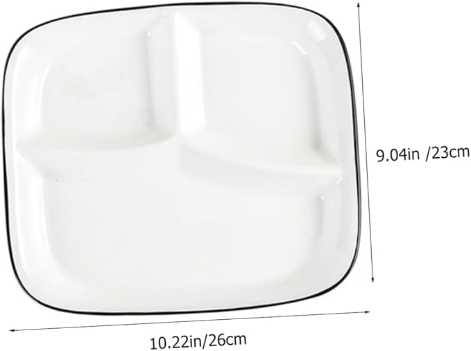 Cabilock Divided Serving Plate Ceramic Tableware Portion Plates Dishwasher Safe Great for Dinnerware for Party and Meal Prep