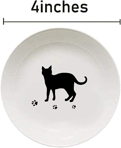 123Arts 4pcs Ceramic Cat Relish Dish Seasoning Dish Dipping Appetizer Plates Ketchup Plate