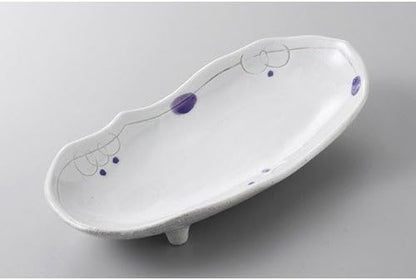 せともの本舗 Appetizer Plate, Bordeaux 3 Legs Included, 10.2 x 4.9 inches (26 x 12.5 x 4.2 cm), Restaurant, Innn, Japanese Tableware, Restaurant, Commercial Use
