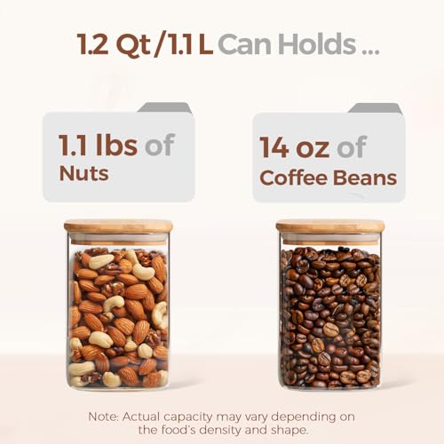 Square Glass Containers with Lids 1.2 Qt (1.2 qt x 9)