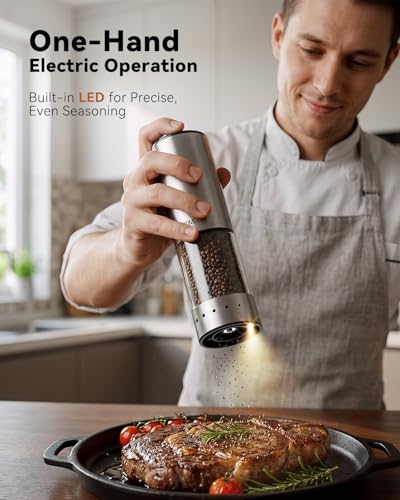 Rechargeable Electric Salt and Pepper Grinder Set (Silver/Clear / Set)