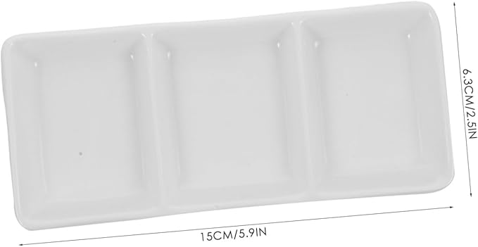 Mobestech 2Pcs Rectangular Ceramic Sauce Dishes Versatile Appetizer Plates for Dipping Sauces Fruit and Snacks for Home and Restaurant Use