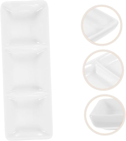 8pcs Ceramic Divided Sauce Dish Compartment Appetizer Tray for Snacks and Dipping Sauces Minimalist Serving Bowl for Casual and Formal Gatherings