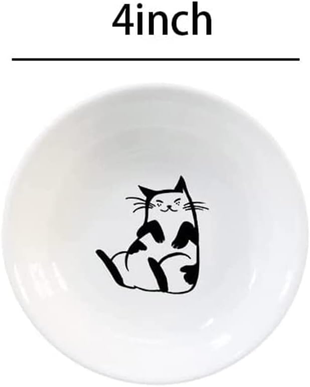 Ceramic Cat Appetizer Plates, Dessert Plates, Seasoning Plates - Set of 6