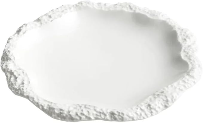 Plates, Simple Solid Color Tableware Ceramic Pasta Steak Plate Dinner Creative Kitchen Irregular Shape Serving Tray Cooking Dishes Plates Ceramic(Large)