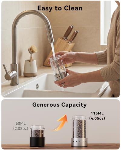 Rechargeable Electric Salt and Pepper Grinder Set (Silver/Clear / Set)