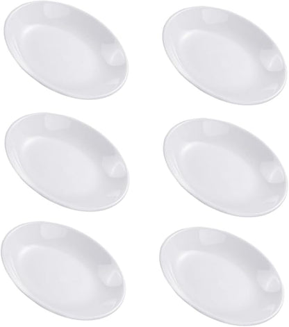 GLEAVI 6pcs Ceramic Condiment Dish Small Plates for Sauces Snacks and Dips Elegant Tableware for Home Restaurants and Parties