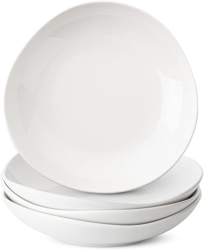BTaT- Porcelain Serving Bowls, Triangular, 24 Oz, Set of 4, Pasta Bowls, Large Serving Bowls