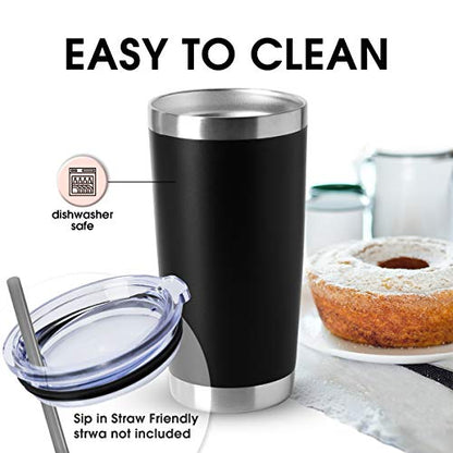 20oz Stainless Steel Tumblers Bulk (Black-A / 4 Count (Pack of 1))