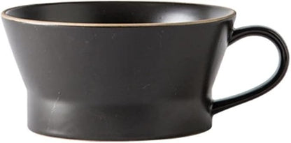 Dinner Plate Simple Ceramic Dinner Plates Creative Grey Nordic Plate Household Dishes and Bowls Porcelain Tableware for Kitchen(Black Cup)