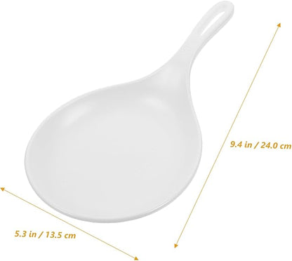 VALICLUD 2pcs White Handle Serving Platters Snack and Appetizer Plates Portable Sauce Dish for Family Gatherings Parties Weddings and Restaurants