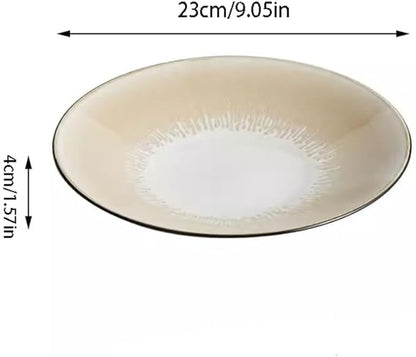 Kitchen Plates Creative Restaurant Salad Pasta Plate Kiln Turned Into Dinner Plate Hotel Appetizer Plate Dessert Plate Soup Plate Restaurant Plates(9inch)