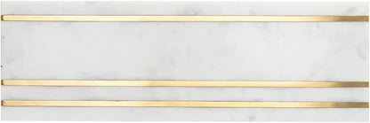 Godinger Serving Tray, Serving Platter, Appetizer Tray, Dessert Platter, White Marble, 18X7