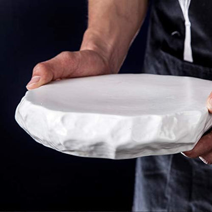 Appetizer Plates Creative Ceramic Steak Tableware Nordic Restaurant Dessert Irregular Plate Cheap Plates(B)